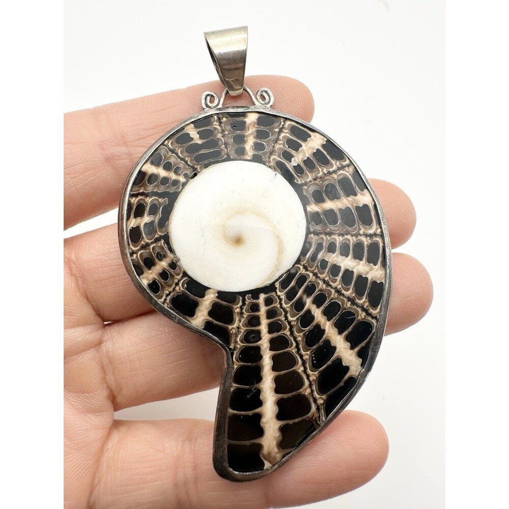 Vintage Natural Shell Pendant Large